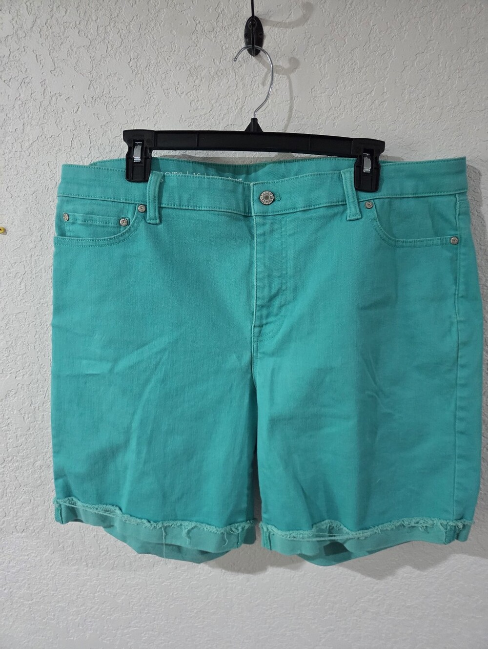 Talbots Turquoise Denim Bermuda Shorts Size 16